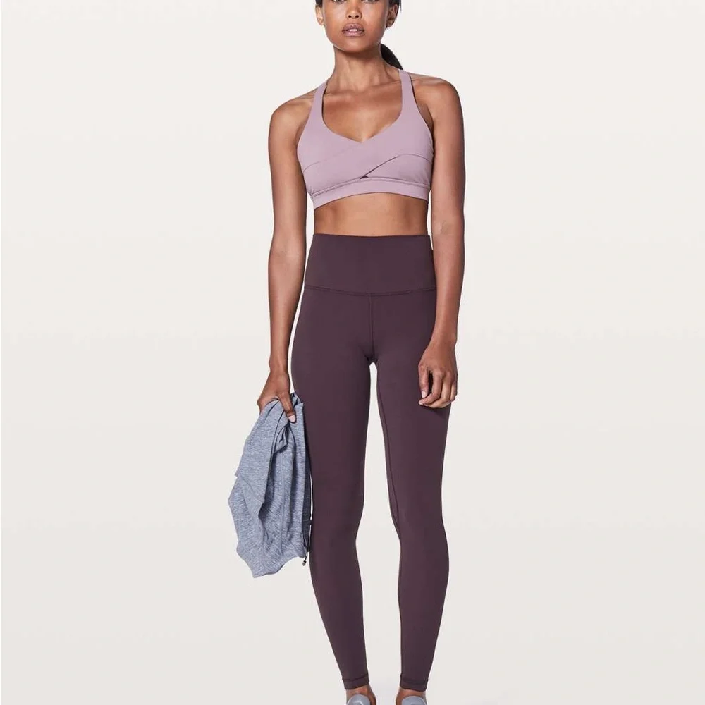 Lululemon Energy Bra Wrap Dusty Mauve Sz 6 Medium Support B-D Cup